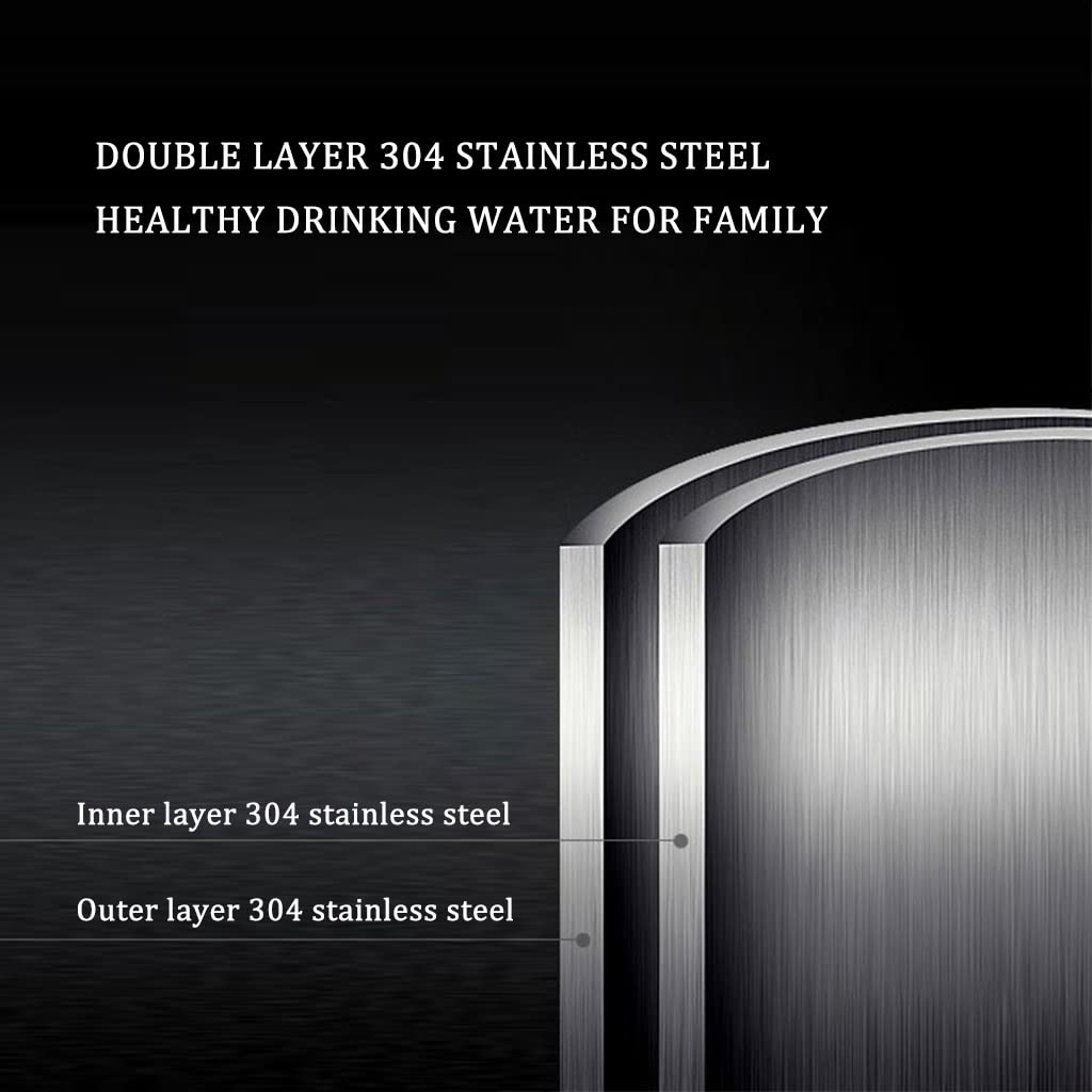 Premium 304 Stainless Steel Double-Walled Vacuum Insulated Coffee Carafe - 2L Thermal Flask with Straight Plug Lid & Ergonomic Handle - Keeps Tea, Coffee & Water Hot/Cold for Hours - Perfect for Office, Home, Camping & Outdoor Use (Silver)