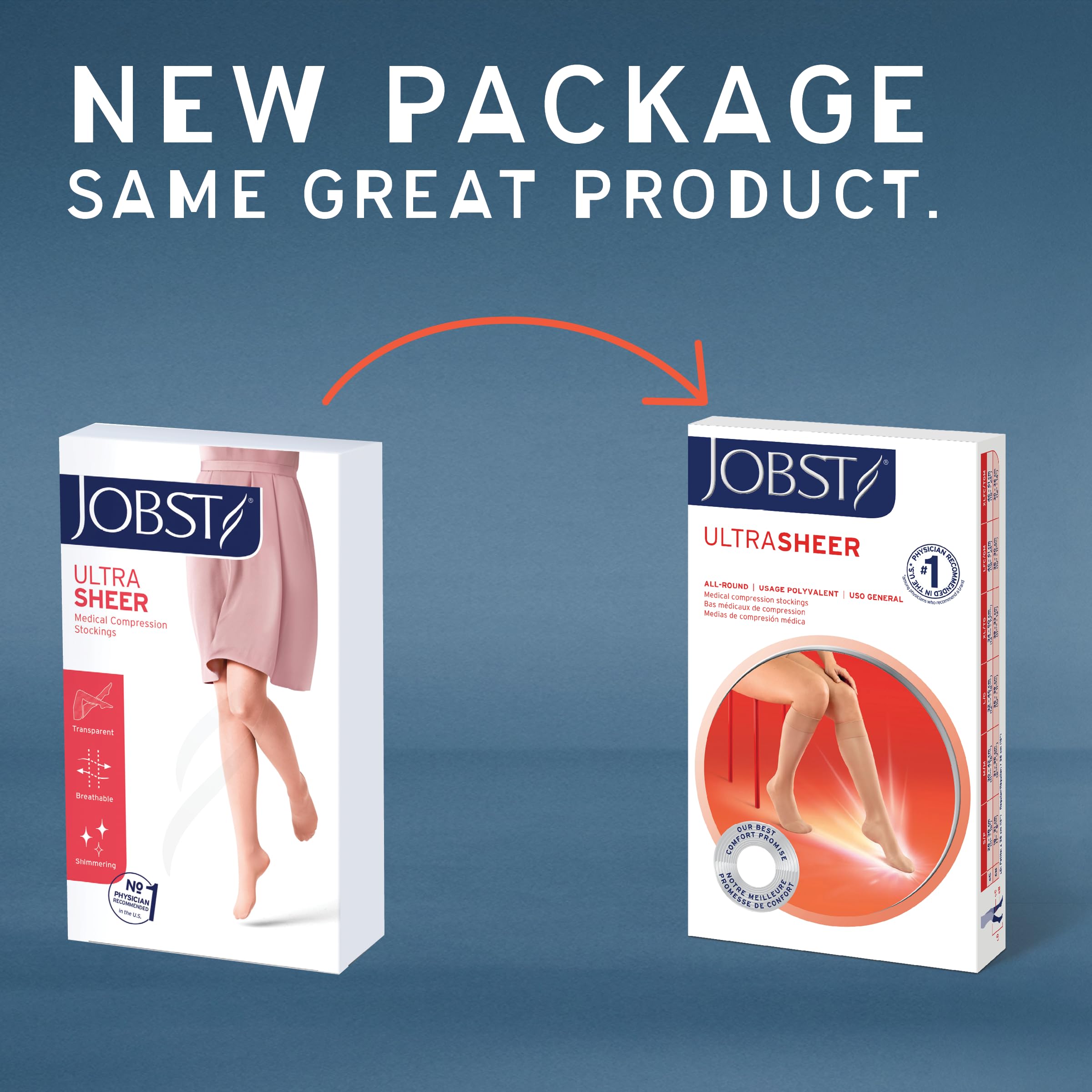 JOBST UltraSheer 20-30mmHg Thigh High Compression Stockings with Silicone Band - Closed Toe, Large, Sun Bronze (119134) - Ideal for Varicose Veins, Edema & Post-Surgery Recovery