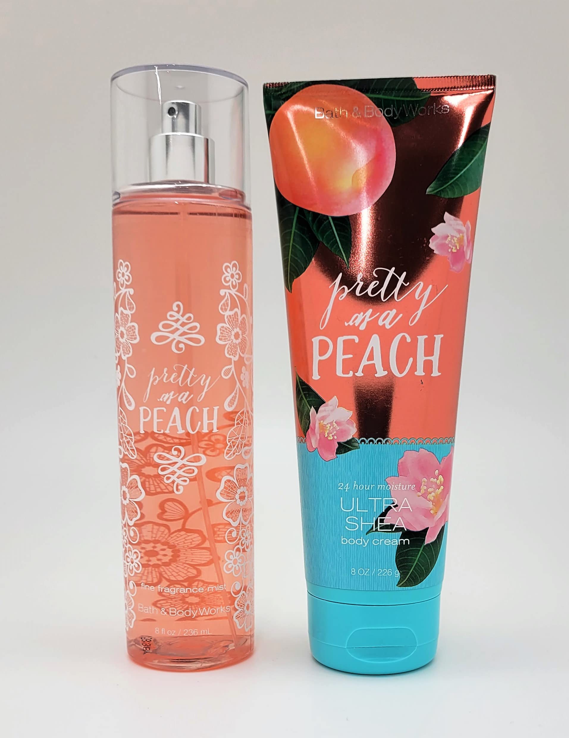 Bath & Body Works Pretty as a Peach 2-Piece Set - Fine Fragrance Mist & 24-Hour Moisture Ultra Shea Body Lotion | Perfect for Daily Skincare & Gift Giving