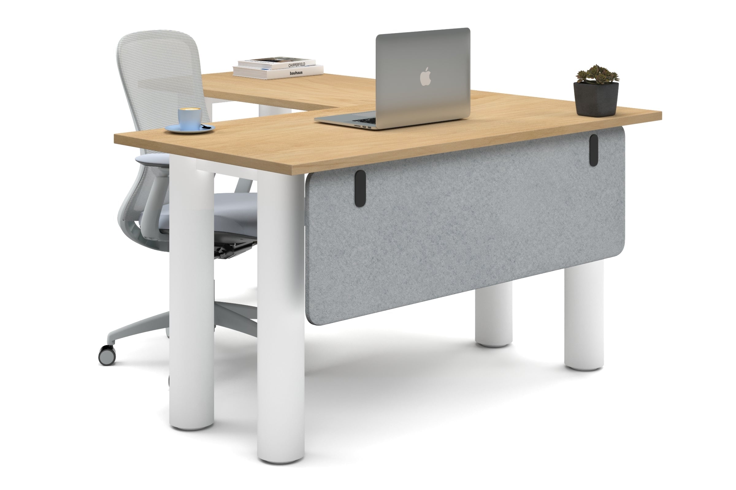 L-Shaped Corner Office Desk with Quadro Cylinder Legs - 1400L x 1700W - Perfect for Home Office, Gaming Setup & Workspace Organization