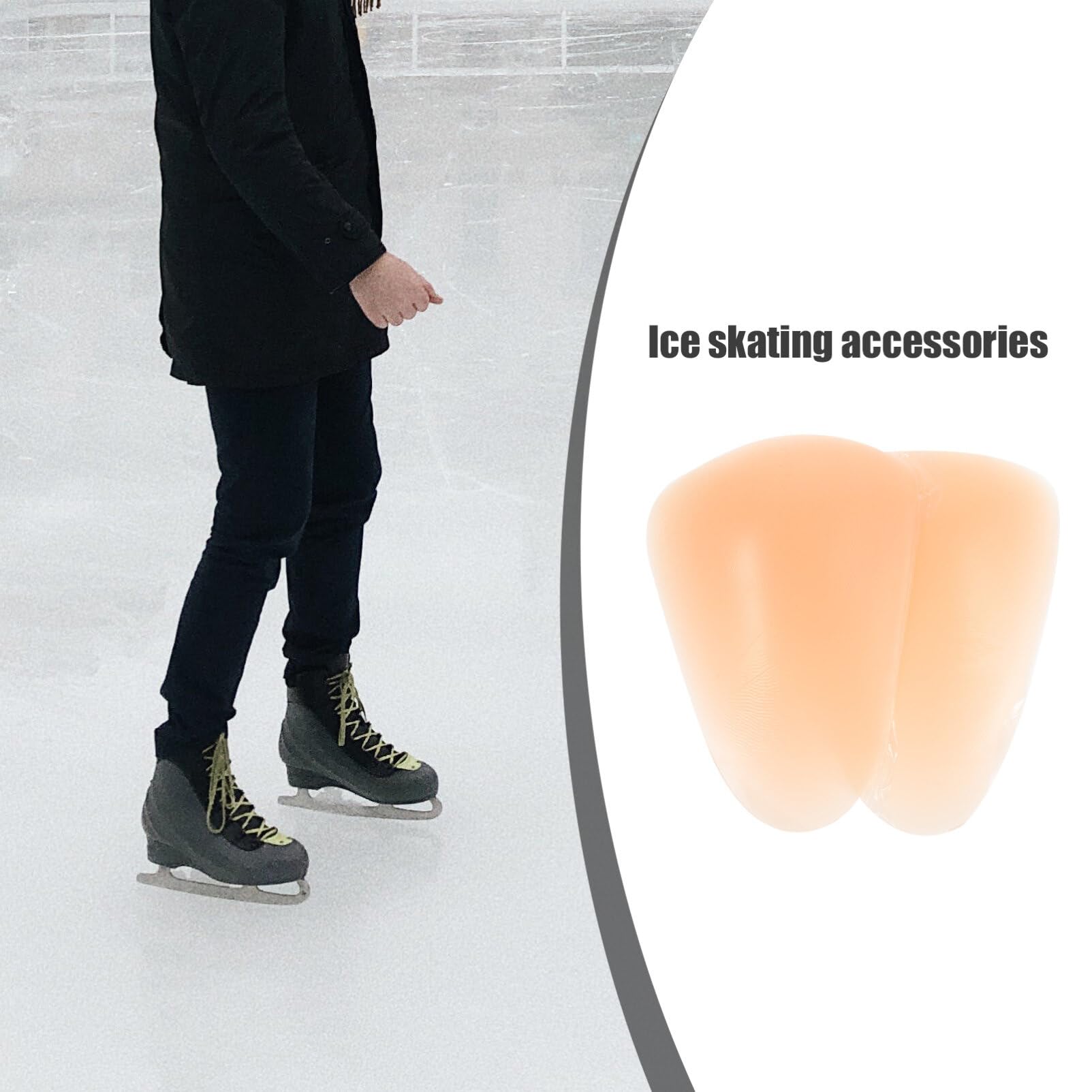 Sosoport 1 Pair Silicone Knee Pads for Skating - Adhesive Knee Brace & Protective Mat for Ice Skating, Roller Skating, Hockey - Comfortable & Durable Knee Support for Sports & Fitness