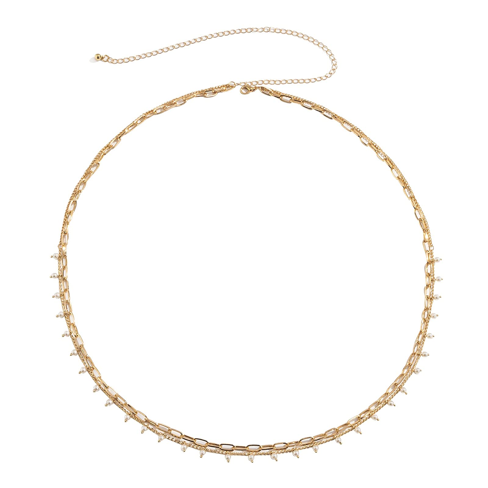 Vintage Pearl Body Chain Jewelry - Double Layer Tassel Waist Chain with Gold Plated Finish for Women | Perfect for Festivals, Beach Parties, and Boho Fashion Outfits