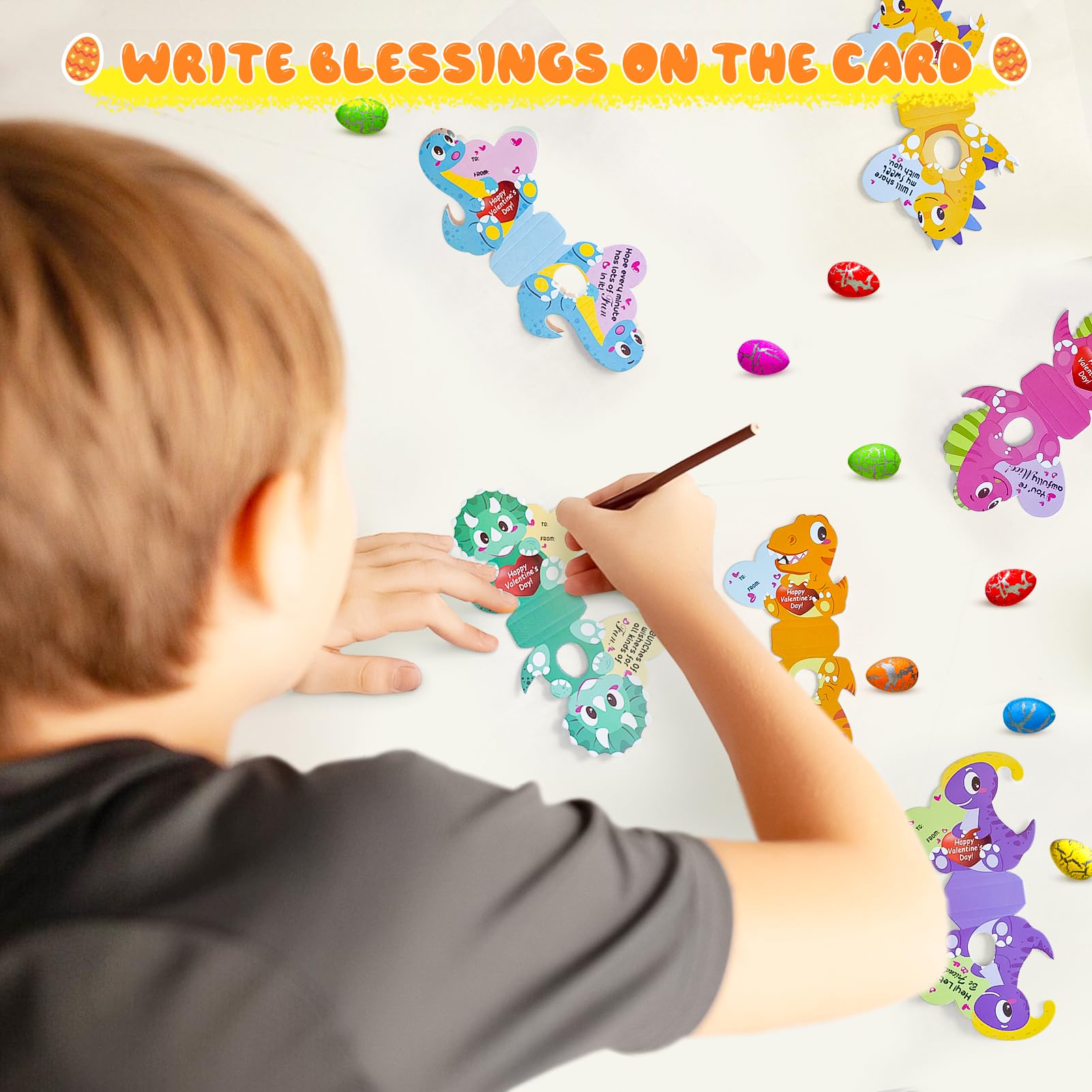 30 Pack Hatching Dinosaur Eggs Valentine's Day Cards for Kids - Fun Dino Toy Party Favors, Classroom Exchange Gifts for Boys & Girls - Perfect for School Valentine Parties, Birthday Treats & Easter Egg Hunts