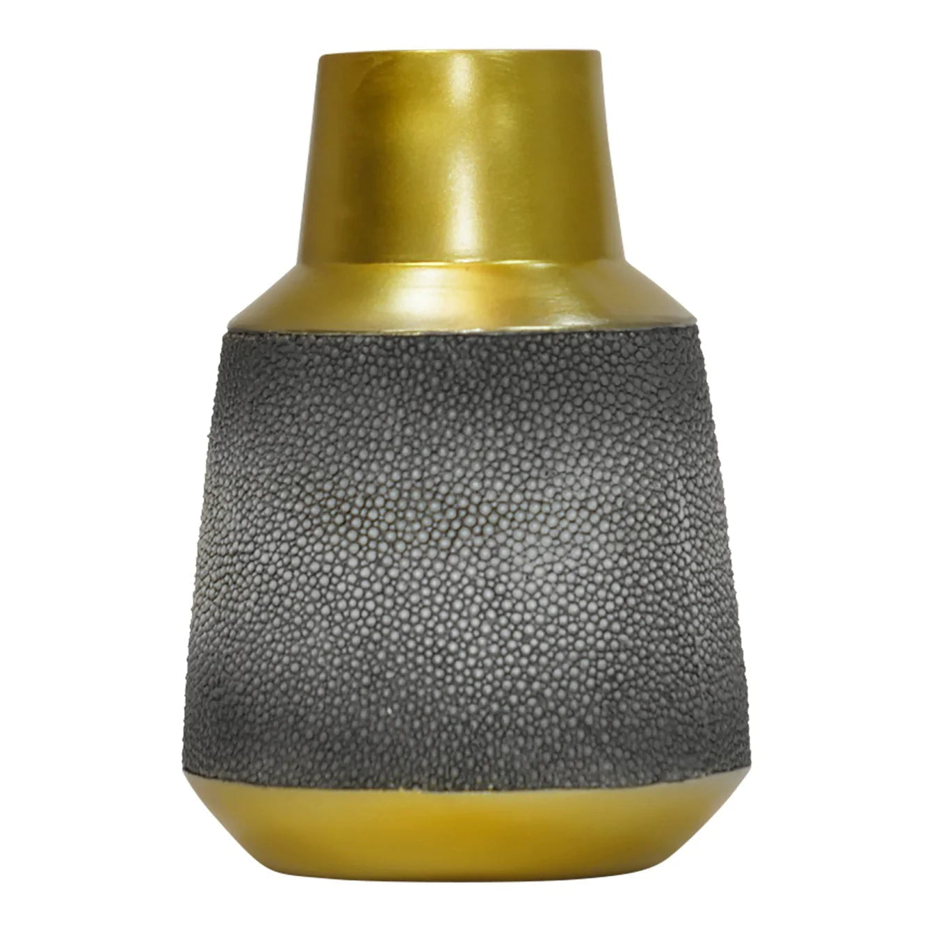 Asbury Small & Large Vase Set - Modern Grey & Gold Finish Ceramic Flower Vase for Home Decor, Wedding Centerpiece, and Office Tabletop Arrangement