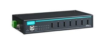 MOXA UPort 407 7-Port Industrial USB Hub with Power Adapter | Rugged Metal Housing | Wide Temp Range (0°C to 60°C) | Ideal for Factory Automation, CNC Machines & Harsh Industrial Environments