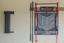 Wright Equipment Wall Mounted 2 Bar Holder - Heavy Duty Barbell Storage Rack for Home Gym, CrossFit & Weightlifting - Space Saving Solution for Dumbbells & Olympic Bars