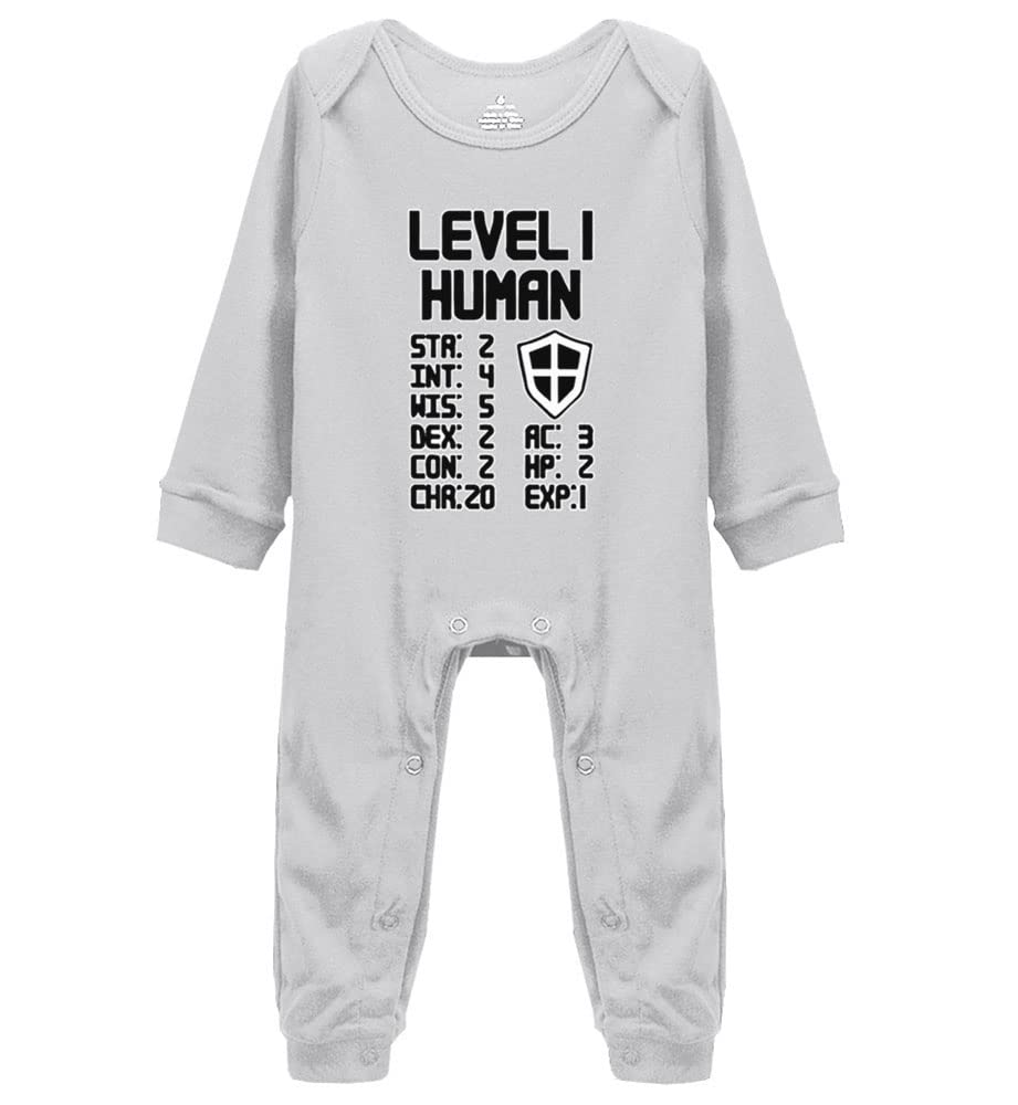 Adorable Video Game Themed Baby Bodysuit - Level 1 Human Cute Toddler Romper for Newborns & Infants | Perfect for Gaming Enthusiast Parents & Themed Birthday Parties