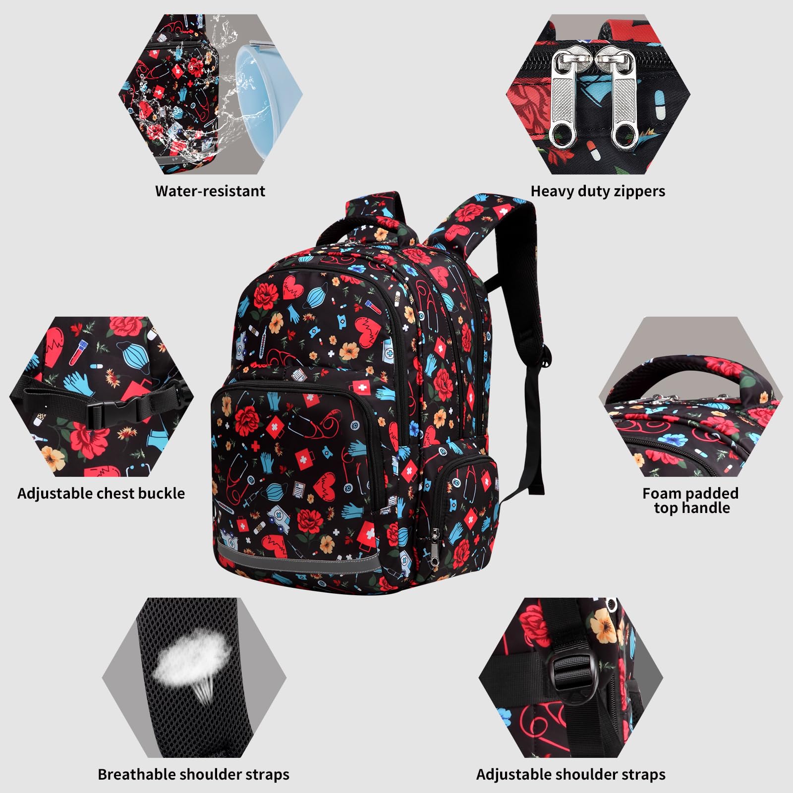 **Gatycallaty Nurse Backpack for Women - Waterproof Laptop Work Bag for College, Nursing Assistant, CNA, CMA - Durable Hospital & Commuter Essentials - Perfect Gift for Nurses & Healthcare Professionals (Great for Clinicals, Travel & Daily Use)**