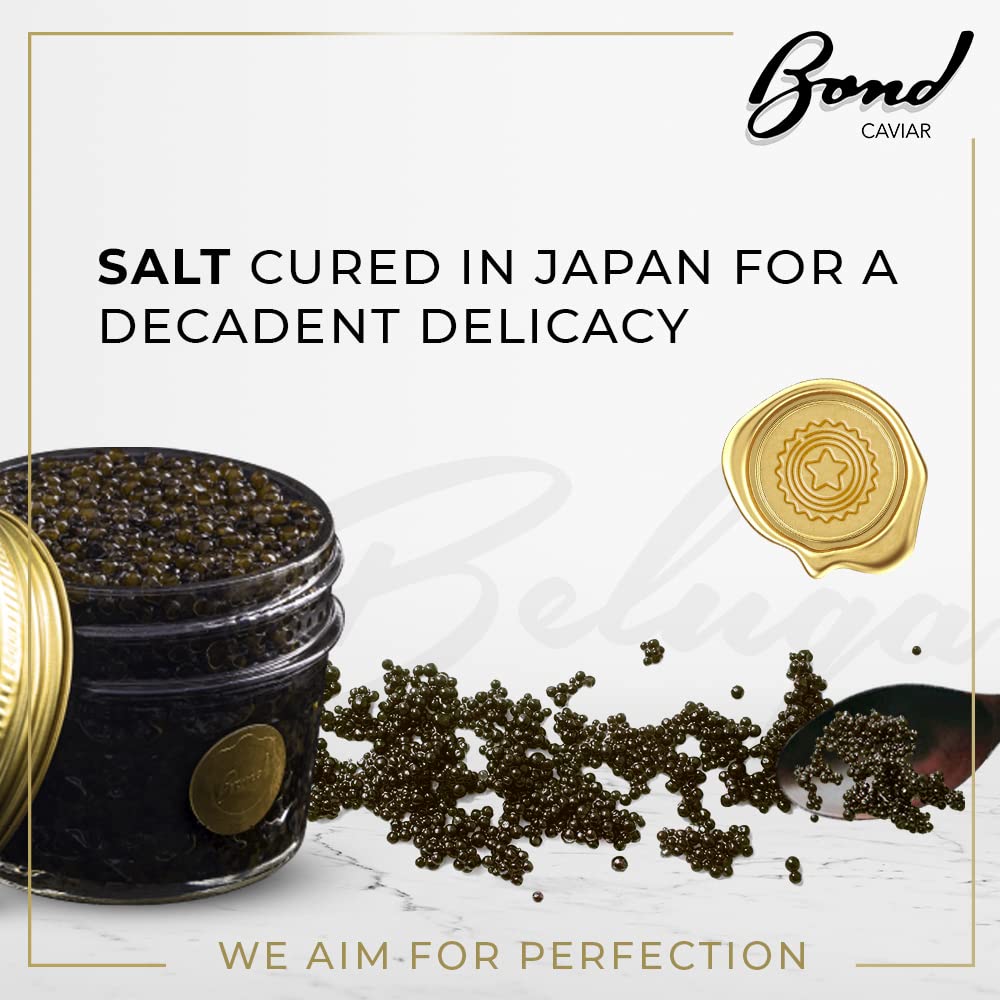 Premium Kaluga Caviar - Exquisite River Beluga Sturgeon Roe with Large Pearl Grains | 3.5oz (100g) Glass Jar | Perfect for Gourmet Dining, Luxury Gifts, Weddings & Special Events