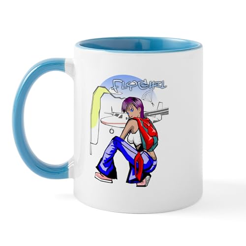 White/Blue Inside - Flygirl Skydiving Mug