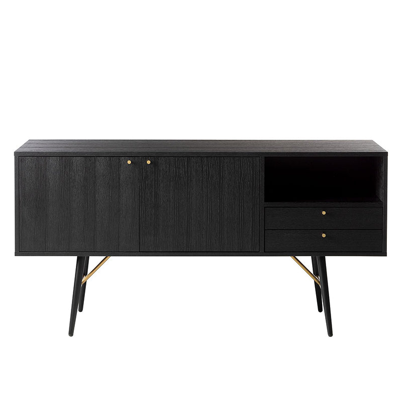 LUXE Modern Sideboard 150cm - Black Wooden Buffet Cabinet for Dining Room, Living Room & Entryway Storage | Stylish & Functional Home Furniture