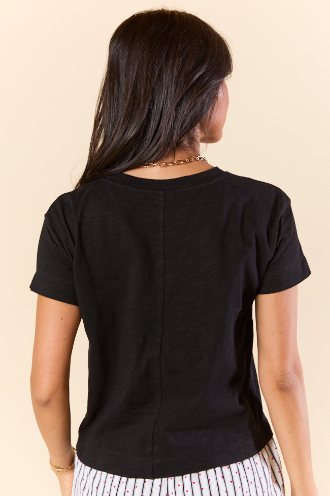 Easy Fit Short Sleeve Black Boxy Tee - Women's Casual Loose Fit T-Shirt | Trendy Oversized Cotton Top for Everyday Wear, Street Style & Layering