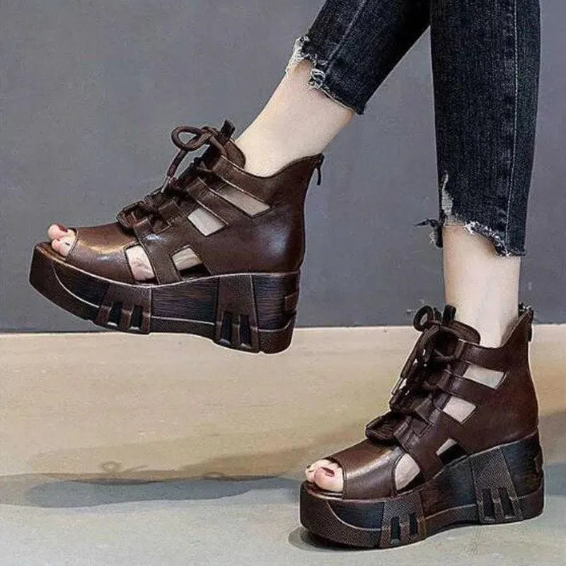 Women's Summer Peep Toe Wedge Sandal Shoes - Comfortable Beach & Casual Walking Shoes for Outdoor, Vacation & Party Wear