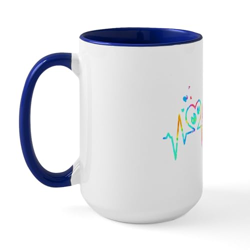 White/Navy Inside - Horse Mom Mama Dad Heartbeat