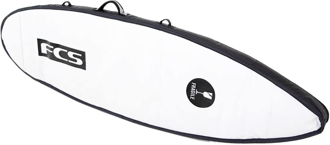 FCS Travel 2 Surfboard Cover - Lightweight Padded Protection Bag for 2 Surfboards - Perfect for Air Travel & Beach Storage