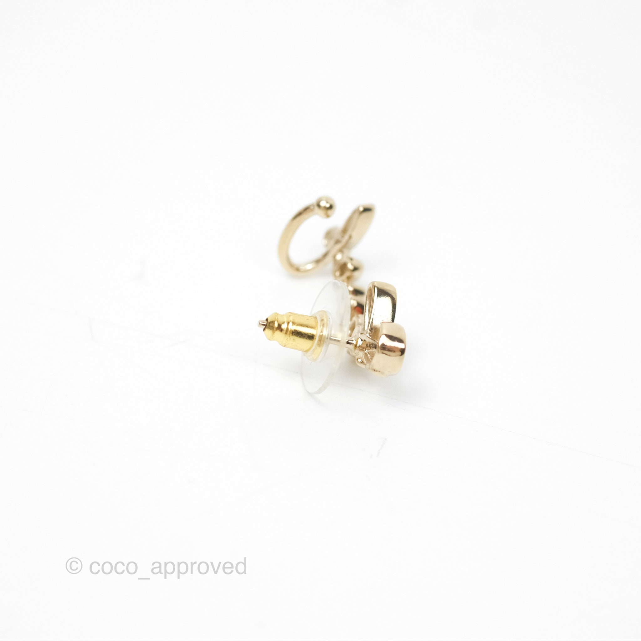Chanel CC Coco Crystal Earrings - Gold Tone Clip-On Earrings for Women | Perfect for Parties, Weddings & Special Occasions