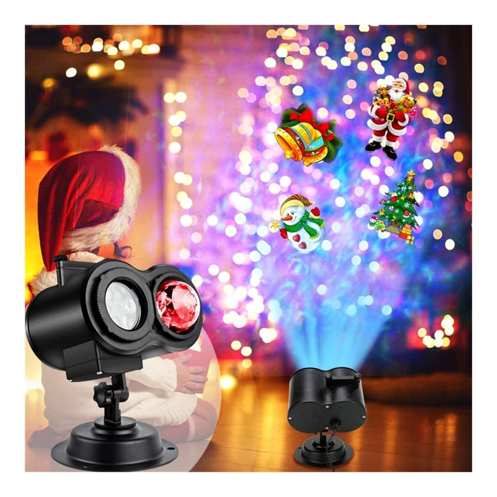 BETDET 2-in-1 LED Outdoor Christmas Disco Lights with 16 Patterns & 10 Colorful Effects - Water Ripple Halloween Snowflake Projector Lamp for Yard, Garden, Party Decoration (11.25 Inch) | Perfect for Holiday, Halloween, Birthday Celebrations and Outdoor Events