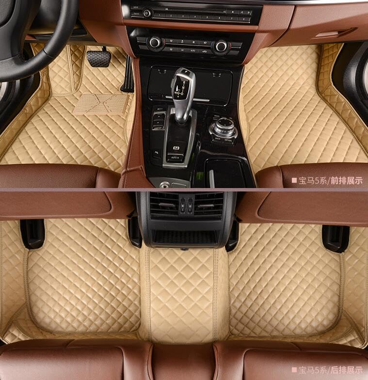 beige car floor mats
