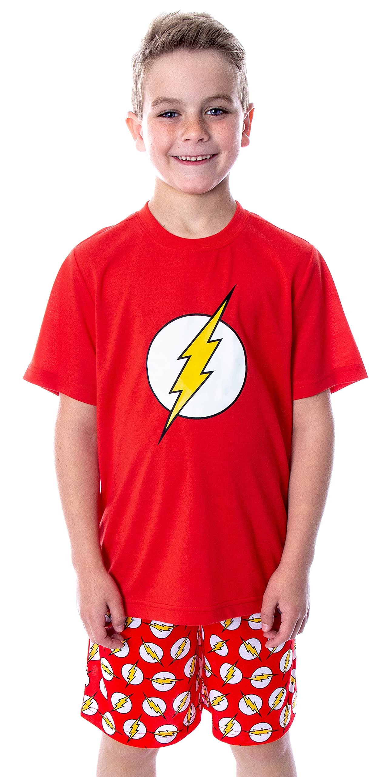 DC Comics Batman Logo Boys' Short Sleeve Pajama Set - Superhero Sleepwear for Kids & Toddlers - Perfect for Bedtime, Lounging & Comic-Themed Parties
