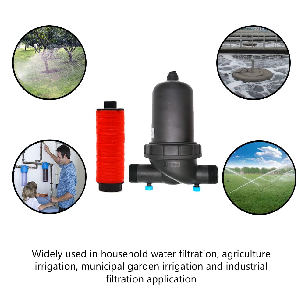 DEWIN 1'' Drip Irrigation Water Filter - 120 Mesh 130 Micron Disc Filter for Agriculture, Garden & Lawn Watering System | Perfect for Efficient Drip Irrigation and Sprinkler Systems