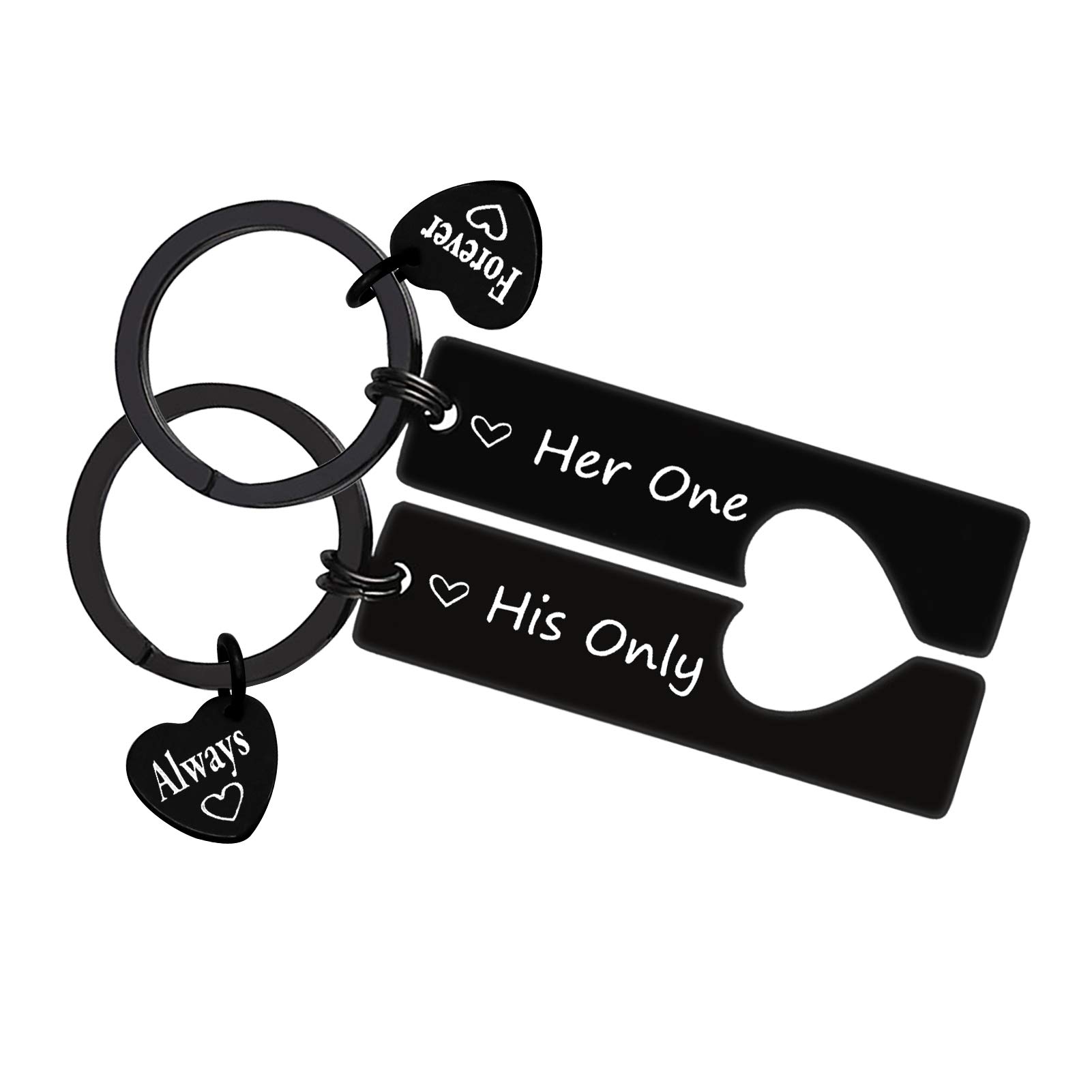 Romantic Couple Keychain Set - Valentine's Day, Anniversary & Christmas Gift for Boyfriend, Girlfriend, Husband or Wife - Perfect Wedding & Birthday Present for Couples | Great for Everyday Carry & Special Occasions