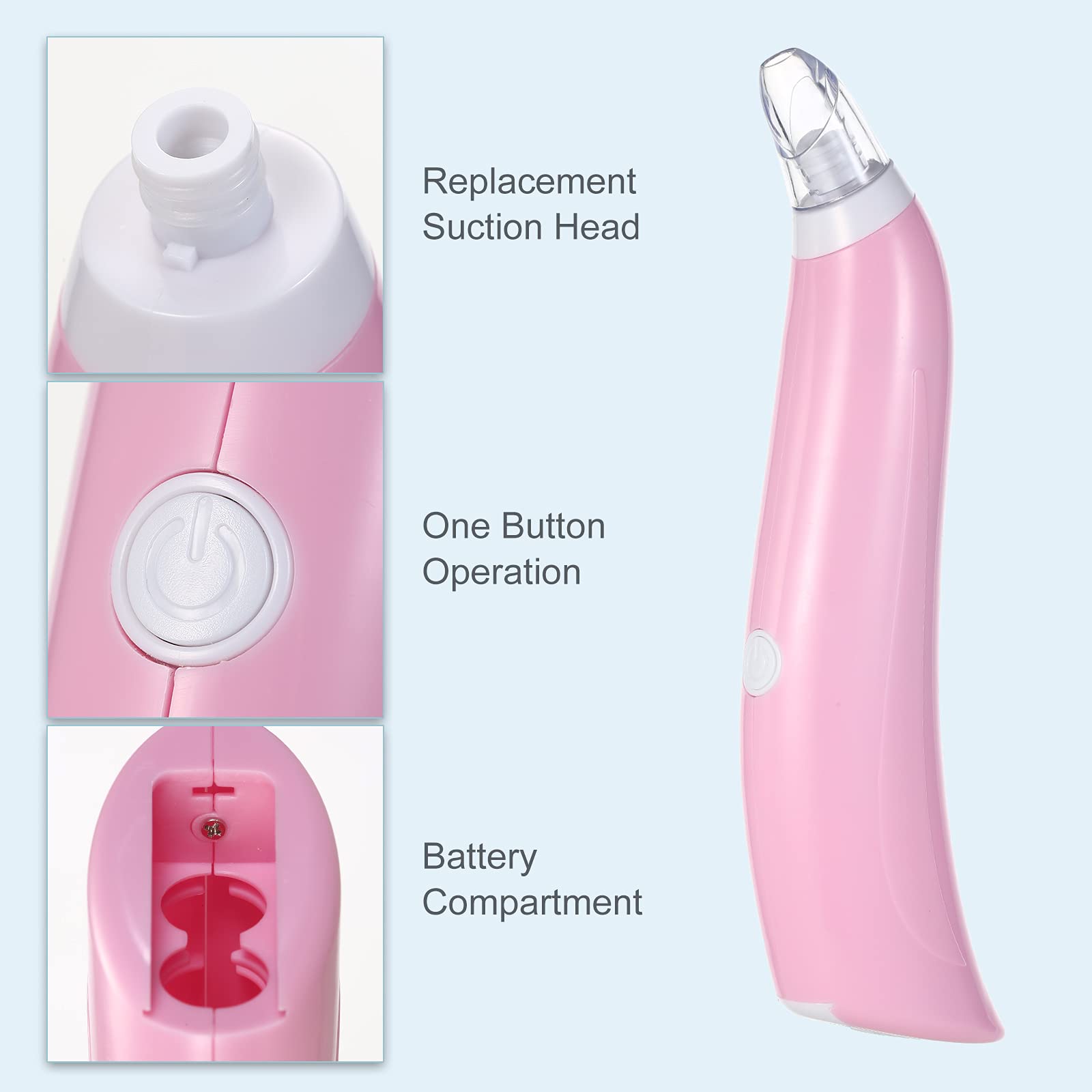 EXCLUZO Portable Blackhead Remover - Battery Powered Facial Pore Cleanser for Acne & Blackhead Removal - Skin Cleaning Tool for Deep Pore Cleansing at Home or Travel - Perfect for Daily Skincare Routine & Spa Treatments