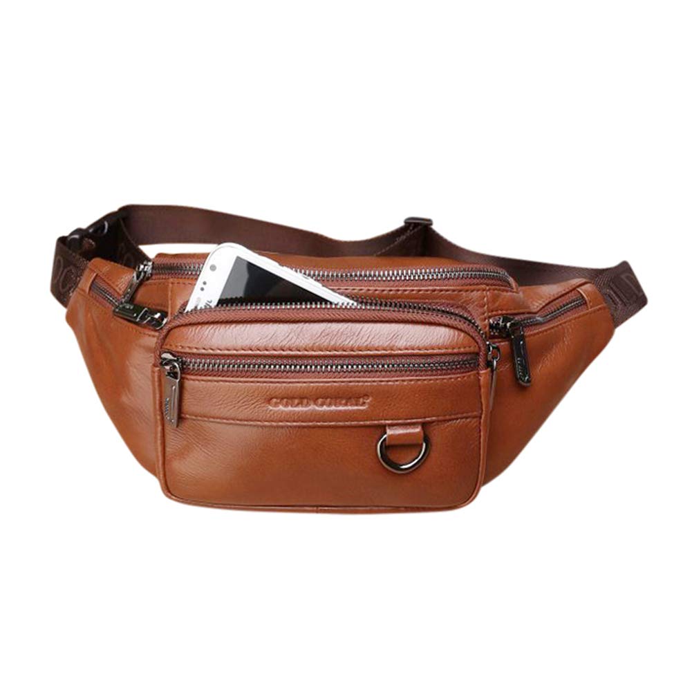 Genuine Leather Fanny Pack for Men - Sport, Travel & Hiking Waist Bag
