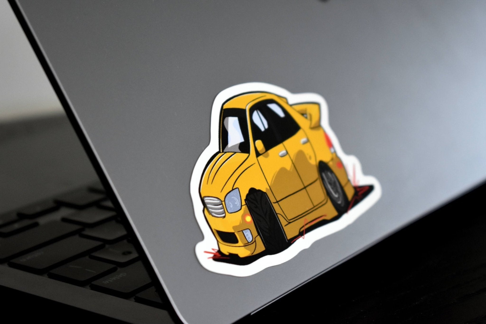 Lunatics Yellow Lexus IS300/Altezza Drift 4 Inch Vinyl Sticker - High Quality Car Decal for JDM Enthusiasts - Perfect for Windows, Bumpers & Laptops