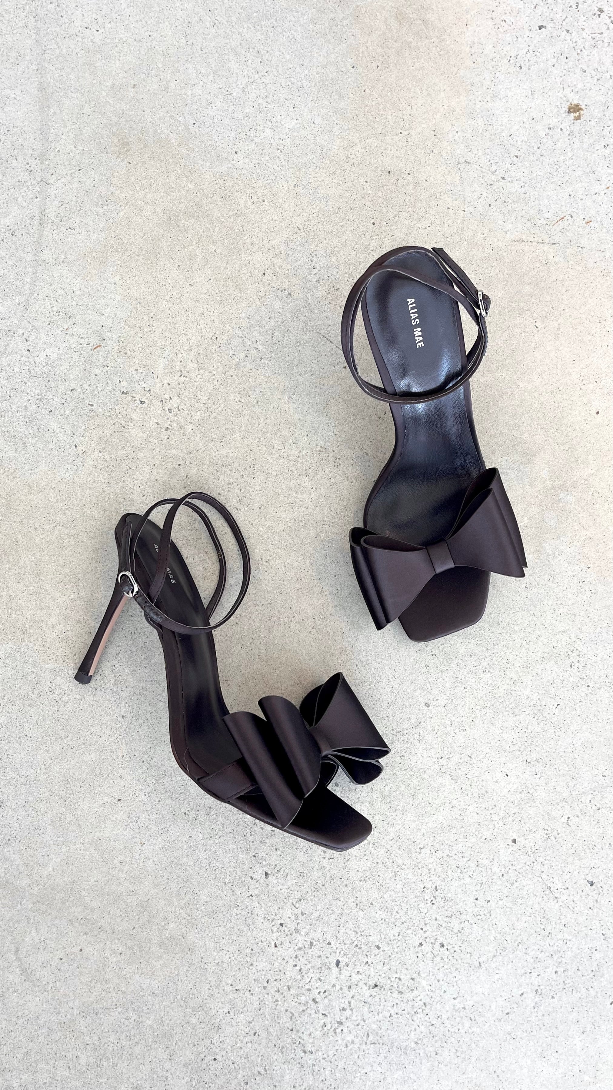 Gabby Heel - Chocolate Satin High Heels for Women | Elegant Dress Shoes for Parties, Weddings & Special Occasions