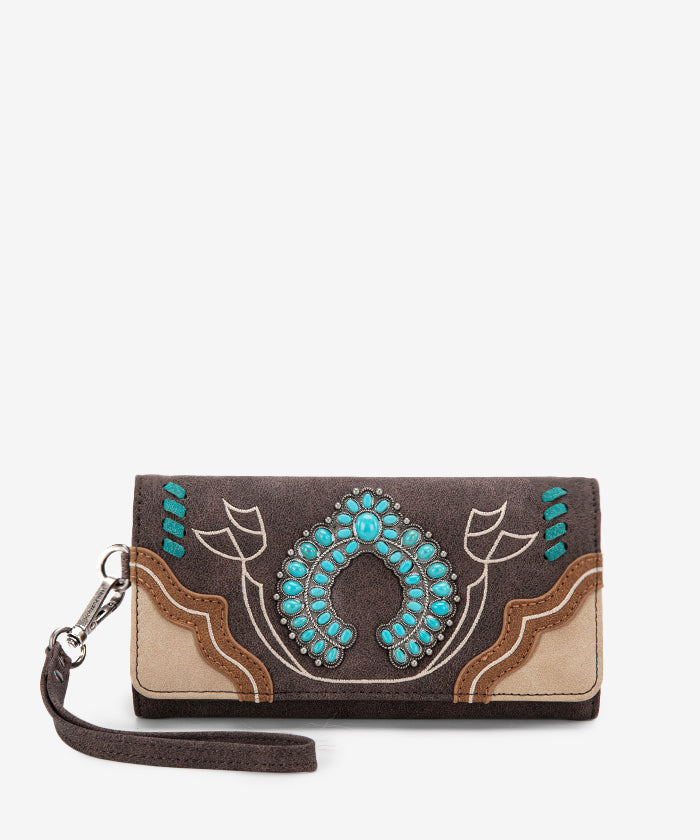 Montana West Turquoise Concho Wristlet Clutch Purse - Stylish Western Handbag for Women | Perfect for Parties, Weddings & Everyday Use
