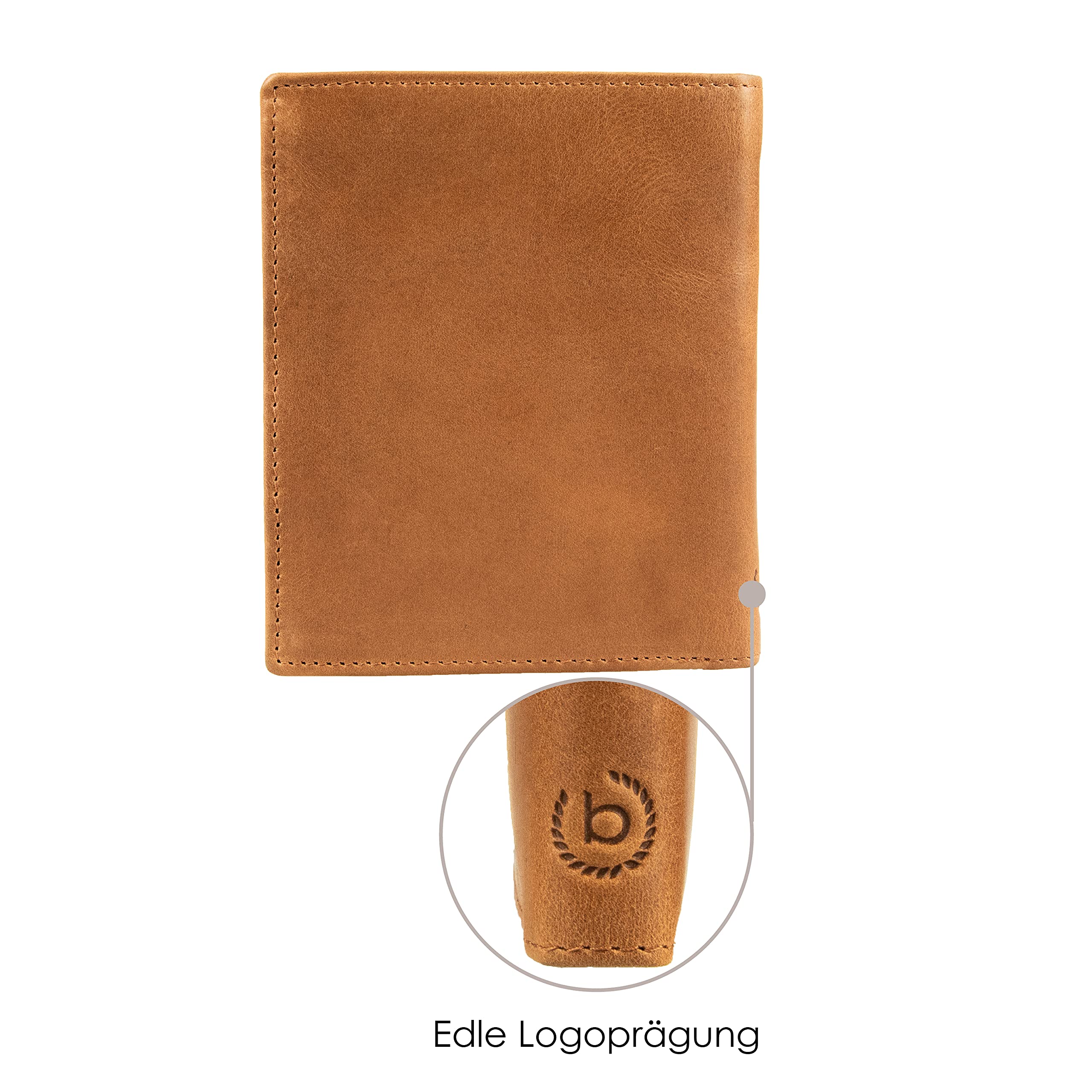 Bugatti Volo Genuine Leather Men's Wallet with Coin Pocket - Cognac Brown RFID Blocking Bifold Wallet for Men - Perfect for Everyday Use, Business & Travel