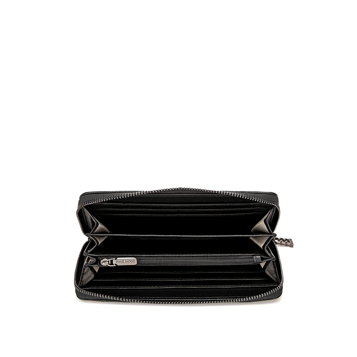 Black Pebbled Mae Zip Wallet - Slim RFID Blocking Leather Wallet for Men & Women - Perfect for Travel, Business & Everyday Use