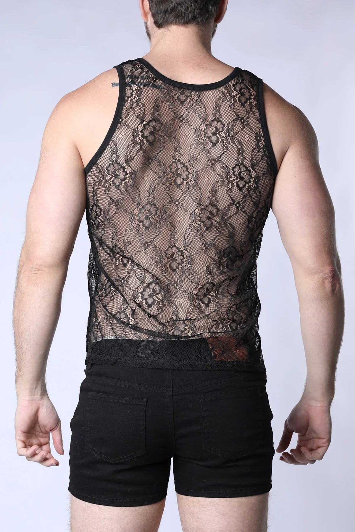 Timoteo Positano Black Lace Tank Top for Women - Elegant Summer Blouse, Perfect for Beach, Date Night & Casual Outfits