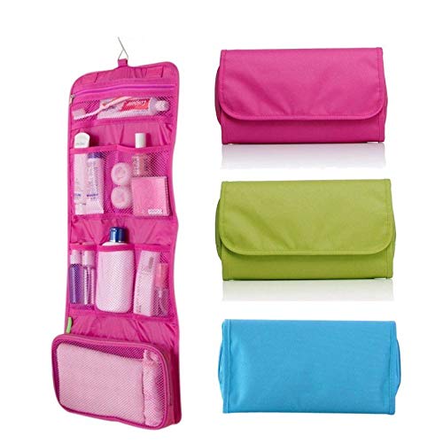 PICKVILL Hanging Travel Toiletry Bag - Waterproof Cosmetic Organizer for Women & Men, Makeup & Shaving Kit with Hook - Perfect for Vacation, Gym & Business Trips (Multicolor)
