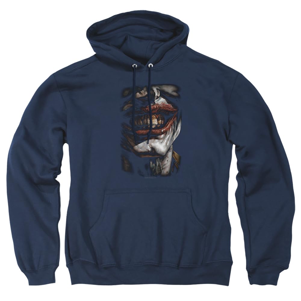 Trevco Batman Smile of Evil Unisex Adult Pullover Hoodie - Superhero Graphic Sweatshirt for Men & Women - Perfect for Cosplay, Halloween & Casual Wear