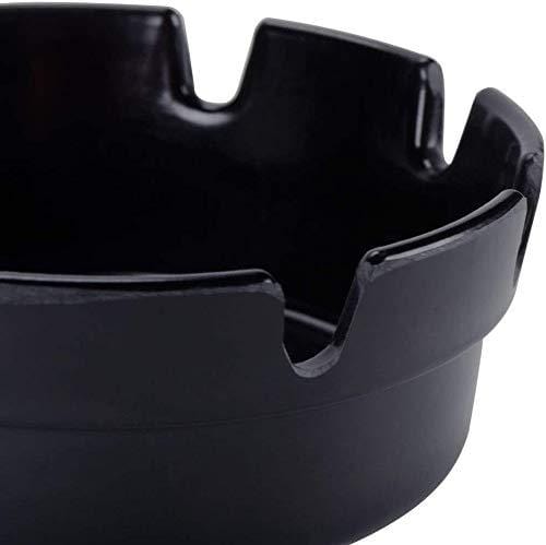4 Pack Black Metal Ashtrays - 2 Count Set for Indoor & Outdoor Smoking Use - Perfect for Cigarettes, Cigars, and Home Decor