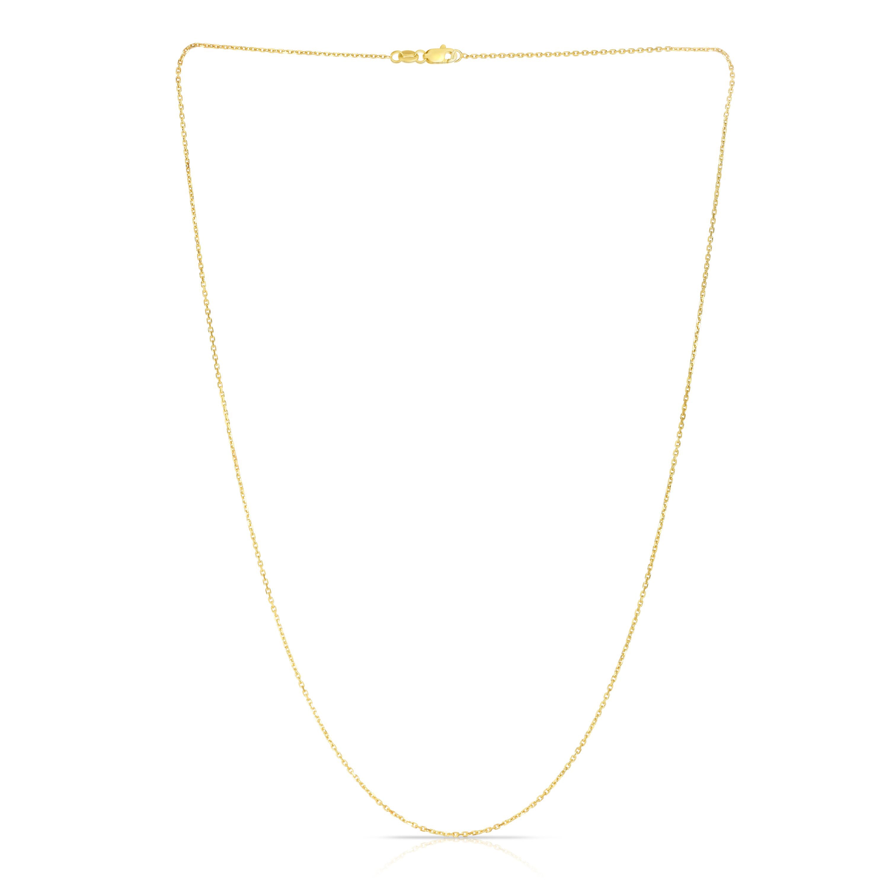 14K Gold 0.8mm Diamond Cut Cable Chain Necklace - Dainty & Elegant Jewelry for Women, Perfect for Everyday Wear, Layering, and Special Occasions