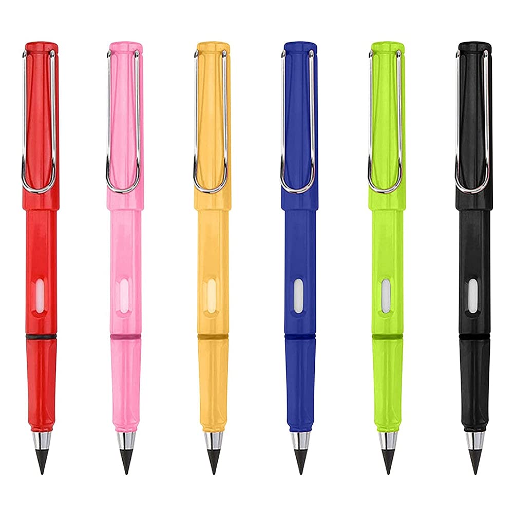 SOOHAB 6-Pack Inkless Pencils - Eternal No Ink Pencils with Replaceable Graphite Core - Perfect for Writing, Sketching & Office Use
