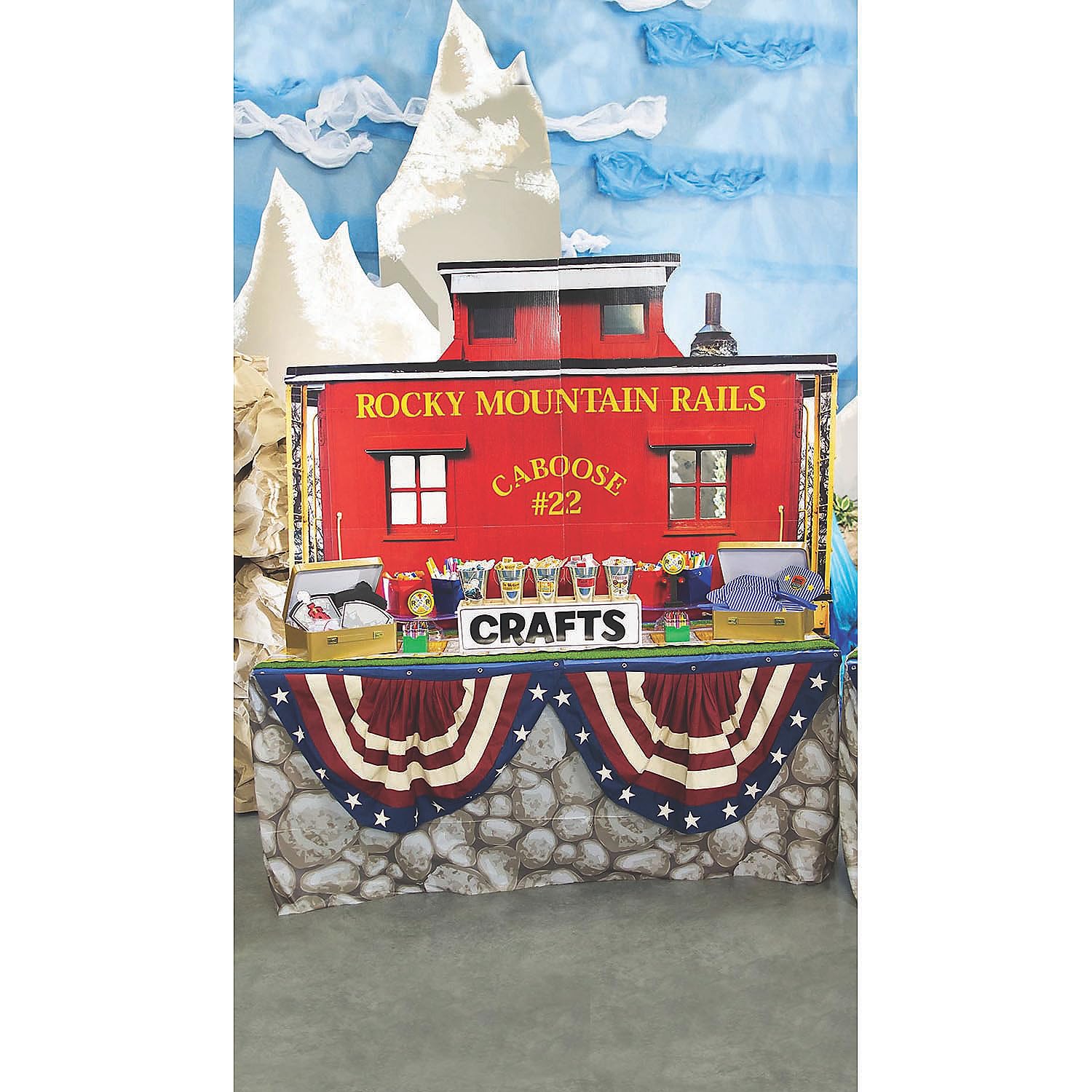 Fun Express Cobblestone Tablecloth Roll - 100ft Disposable Plastic Medieval Party Decorations | Perfect for VBS, Vacation Bible School, Renaissance Fairs & Themed Events