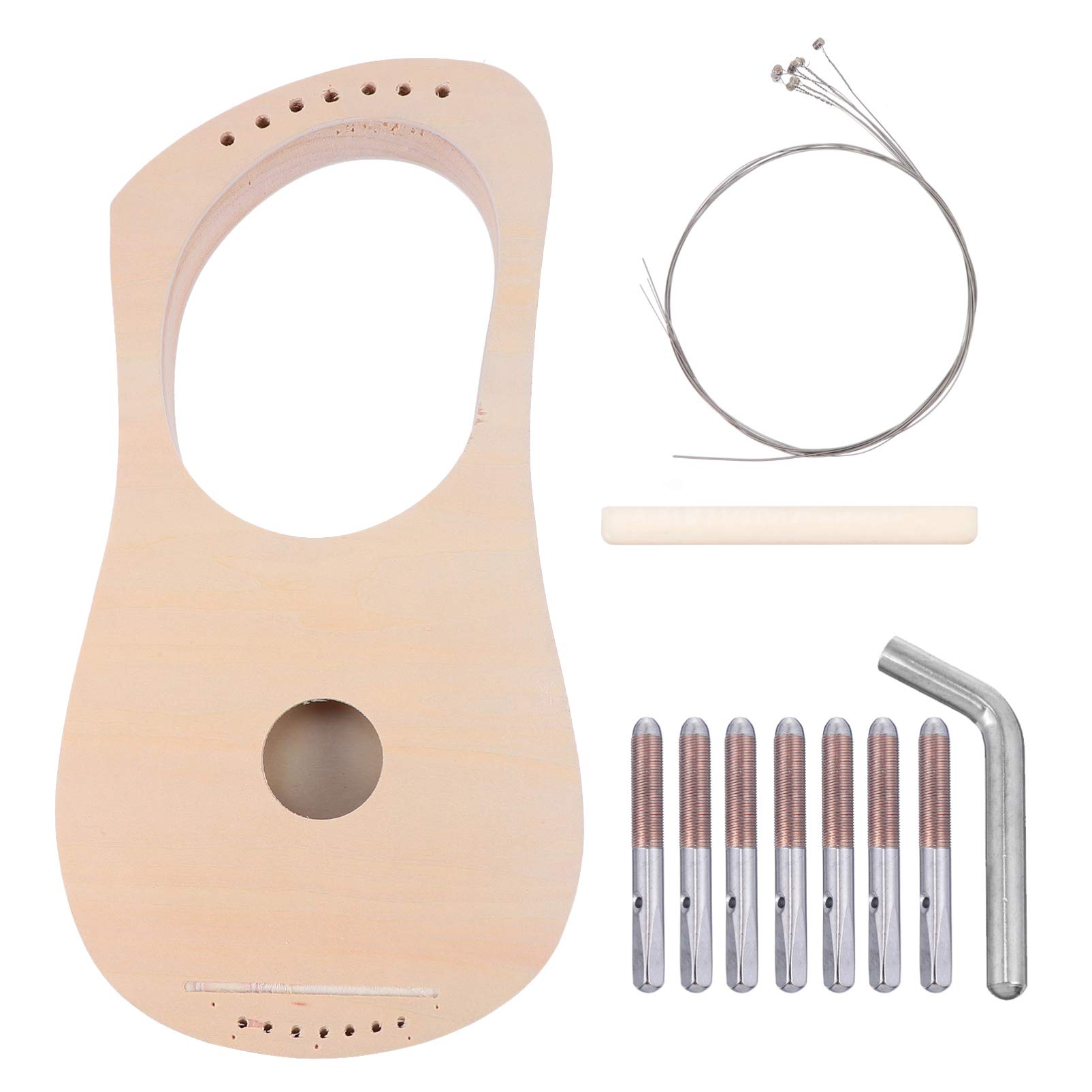 MILISTEN 7 String Lyre Harp DIY Kit - Basswood Harp with Strings, Saddle, Tuning Wrench - Perfect for Beginners, Music Lovers & Handmade Craft Projects | Home Decor, Gift Idea, Music Therapy Instrument