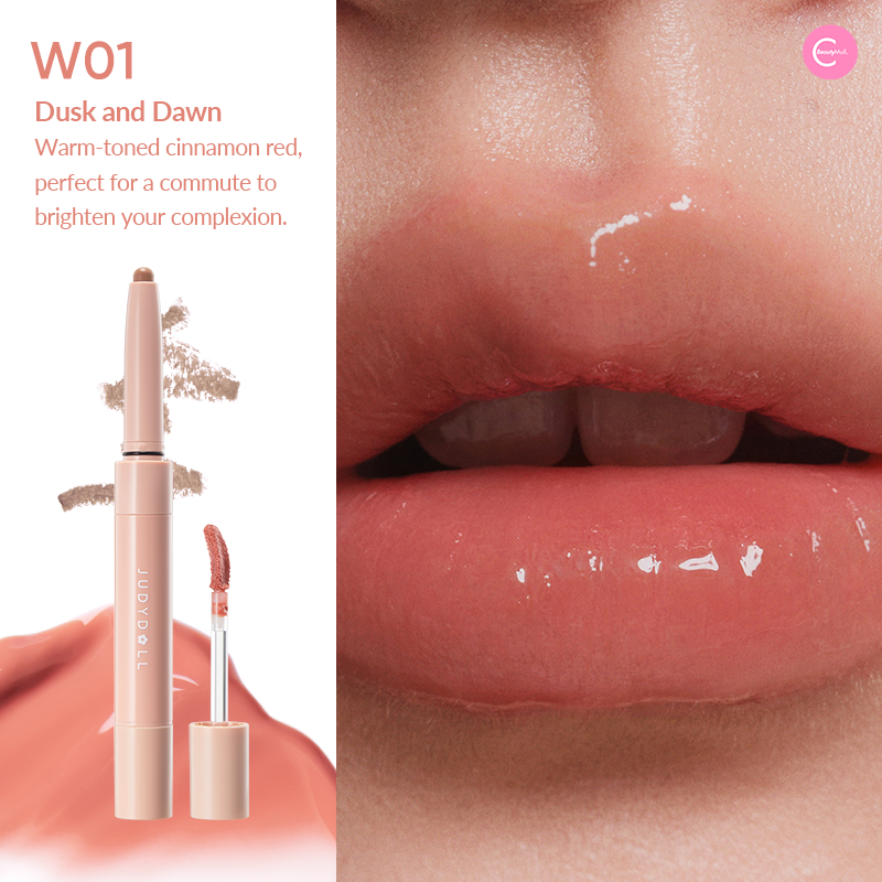Judydoll True Plump Dual Ended Lip Liner & Gloss Pen - Waterproof Long Lasting Lipstick for Everyday Makeup, Date Night & Special Occasions