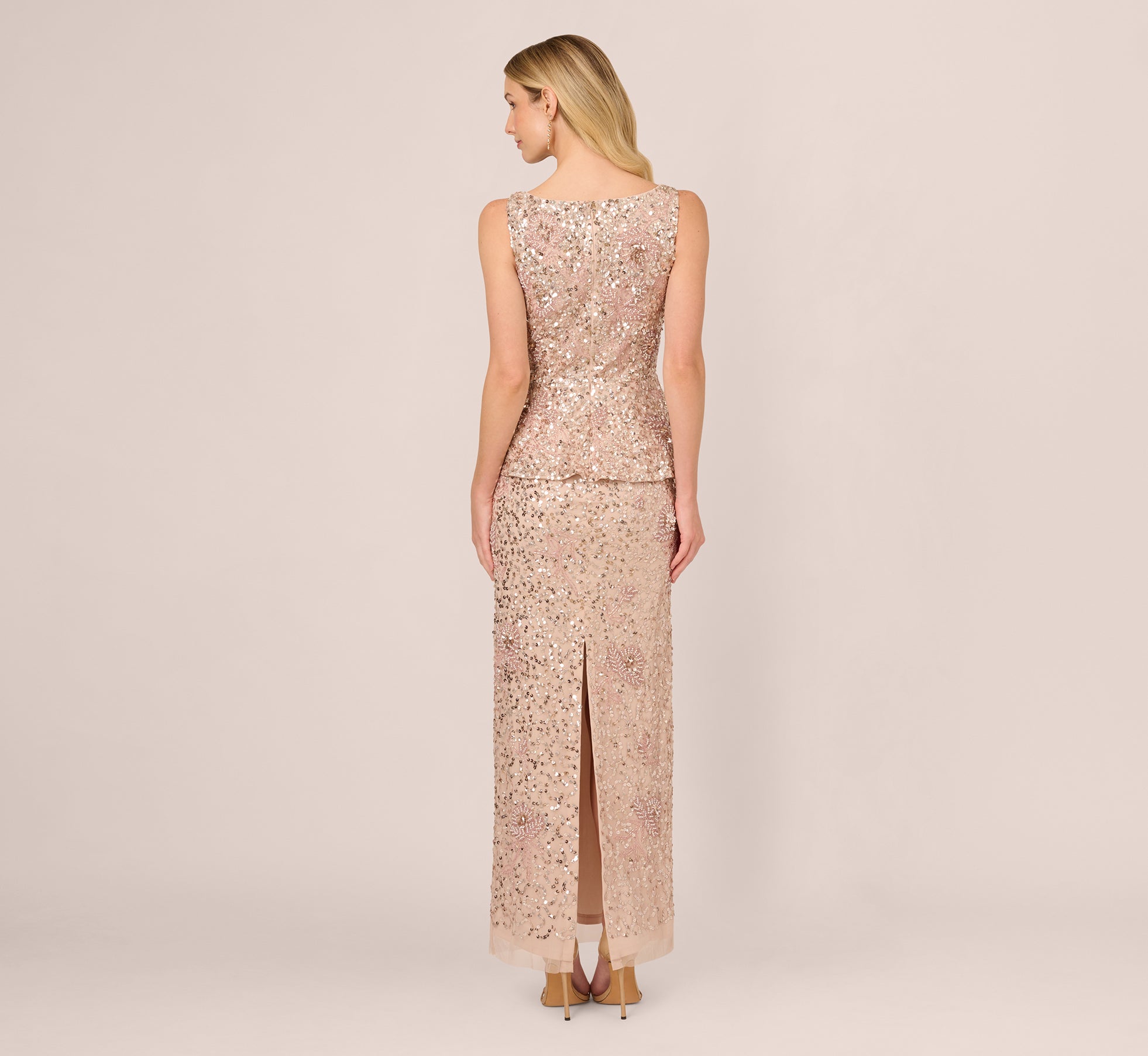 Elegant Sleeveless Beaded Peplum Shell Dress for Women - Perfect for Summer Parties, Weddings & Special Occasions