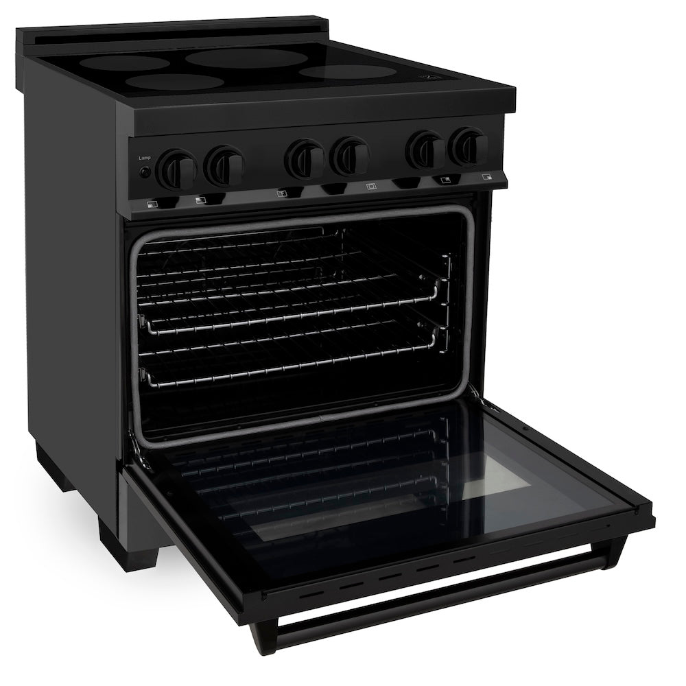 ZLINE 30 Inch 4.0 Cu Ft Black Stainless Steel Induction Range with 4-Element Cooktop & Electric Oven - Perfect for Modern Kitchens & Professional Cooking (RAIND BS 30)