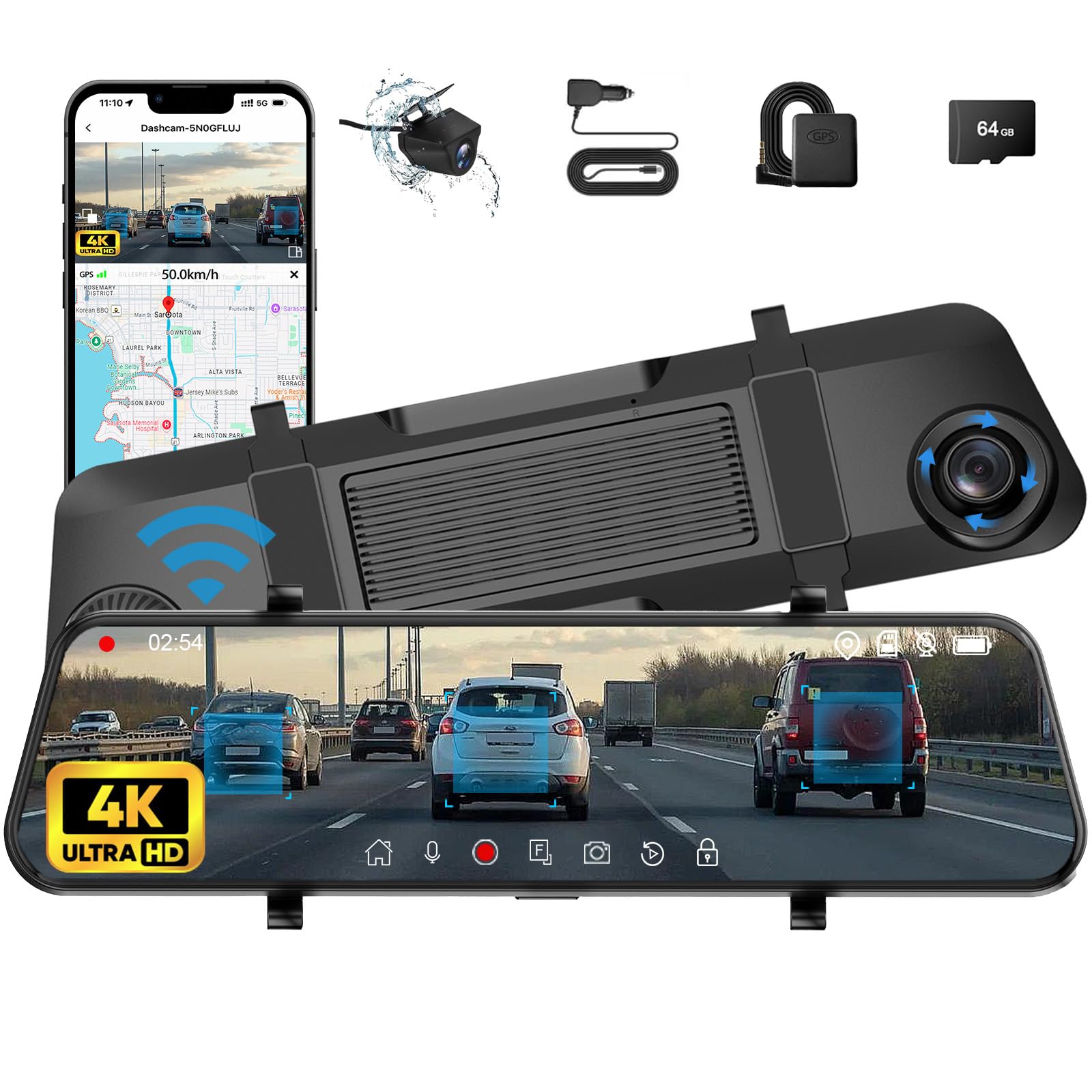 4K Mirror Dash Cam with IMX415 Sensor - 12
