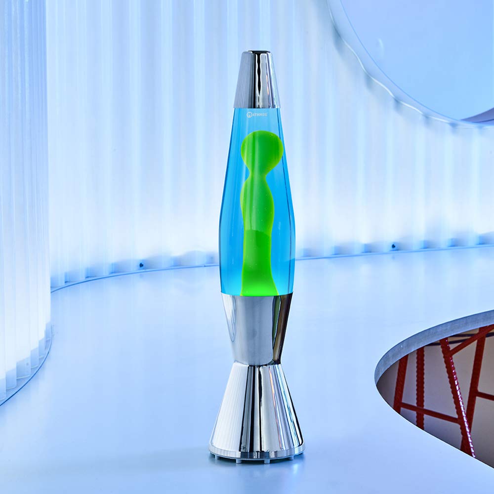 Mathmos Astro Baby Lava Lamp - Blue & Green Glow, Retro Home Decor for Kids Room, Bedroom, or Office Desk