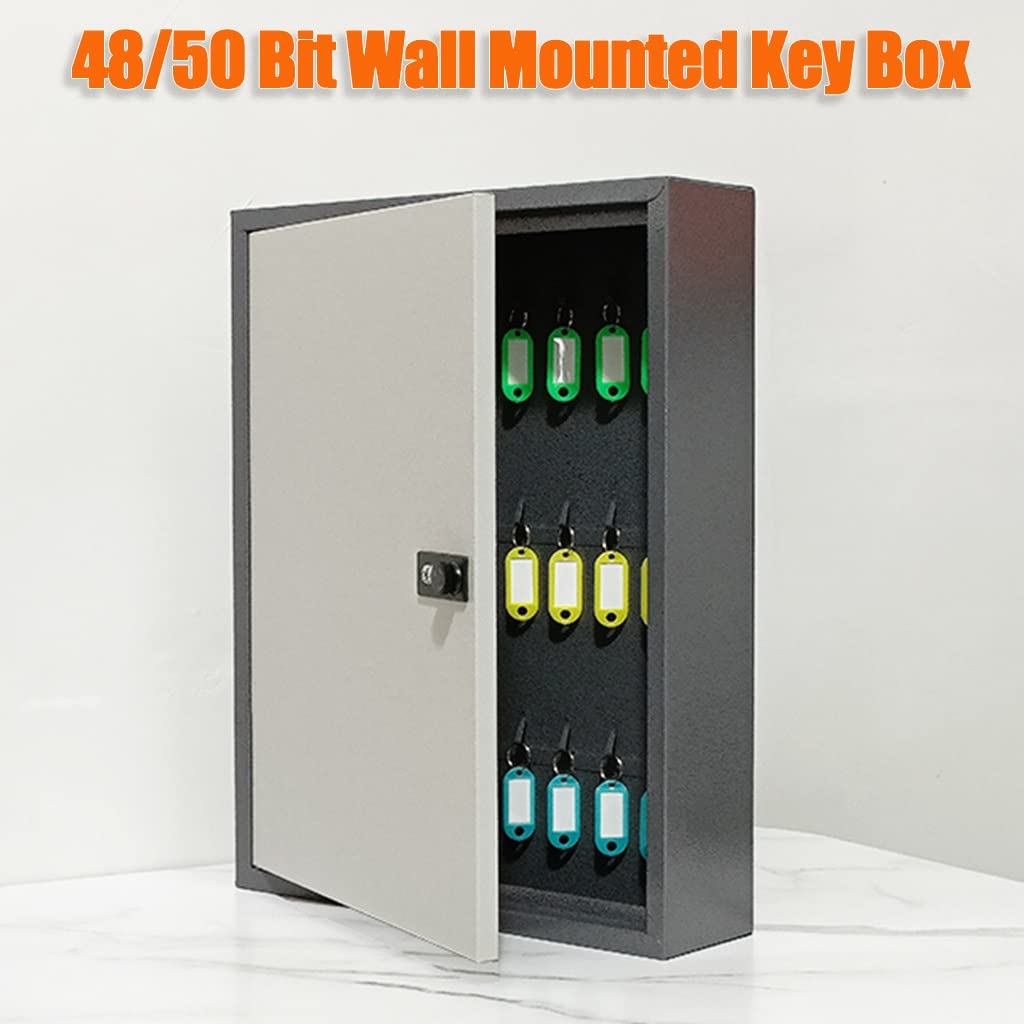 Wall-Mounted Key Lock Box for Home & Real Estate - Secure Password Protected Car Key Storage (46x10x30cm, Black) - Ideal for Airbnb Hosts, Property Managers & Vacation Rentals