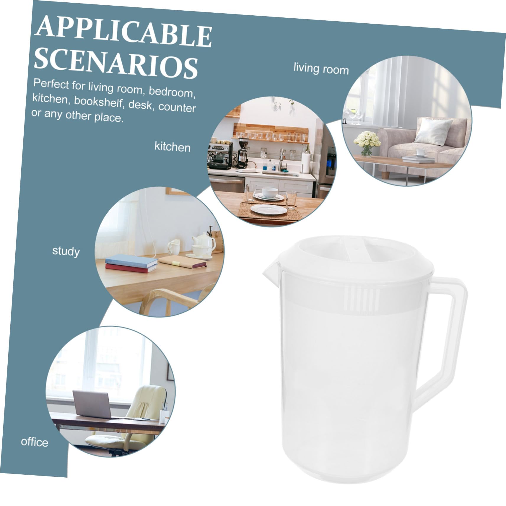 Cabilock 2L Glass Beverage Pitcher with Measurement Scale - Cold Water Kettle, Juice Dispenser for Iced Tea, Lemonade & Cocktails - Perfect for Parties, Restaurants & Home Use