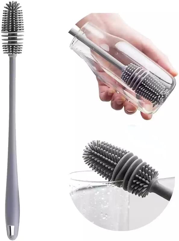 Premium Bottle Cleaning Brush Set for Narrow Neck Containers - Long Handle Sponge Brush for Hydro Flask, Vacuum Sports Bottles, Vases & Glassware (WE60) - Perfect for Kitchen, Camping & Outdoor Activities