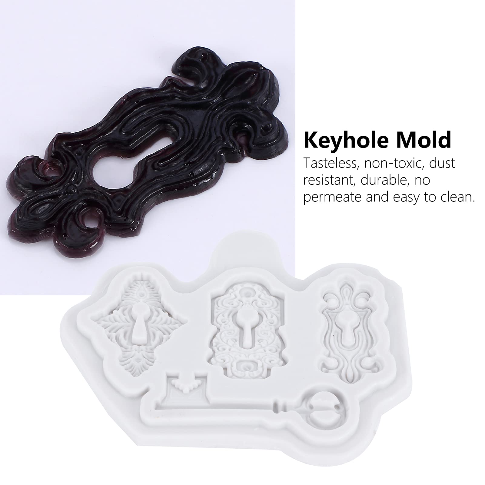 Premium Silicone Cake Keyhole Key Pattern Mold - DIY Fondant Chocolate Baking Decorating Tool for Homemade Cakes (Gray) | Perfect for Birthday, Wedding & Party Dessert Decoration