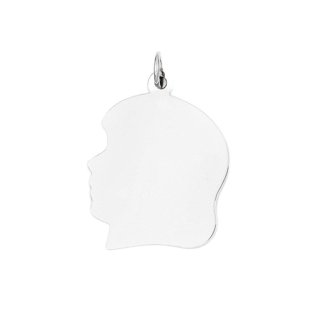 14K White Gold Plain Large 0.011